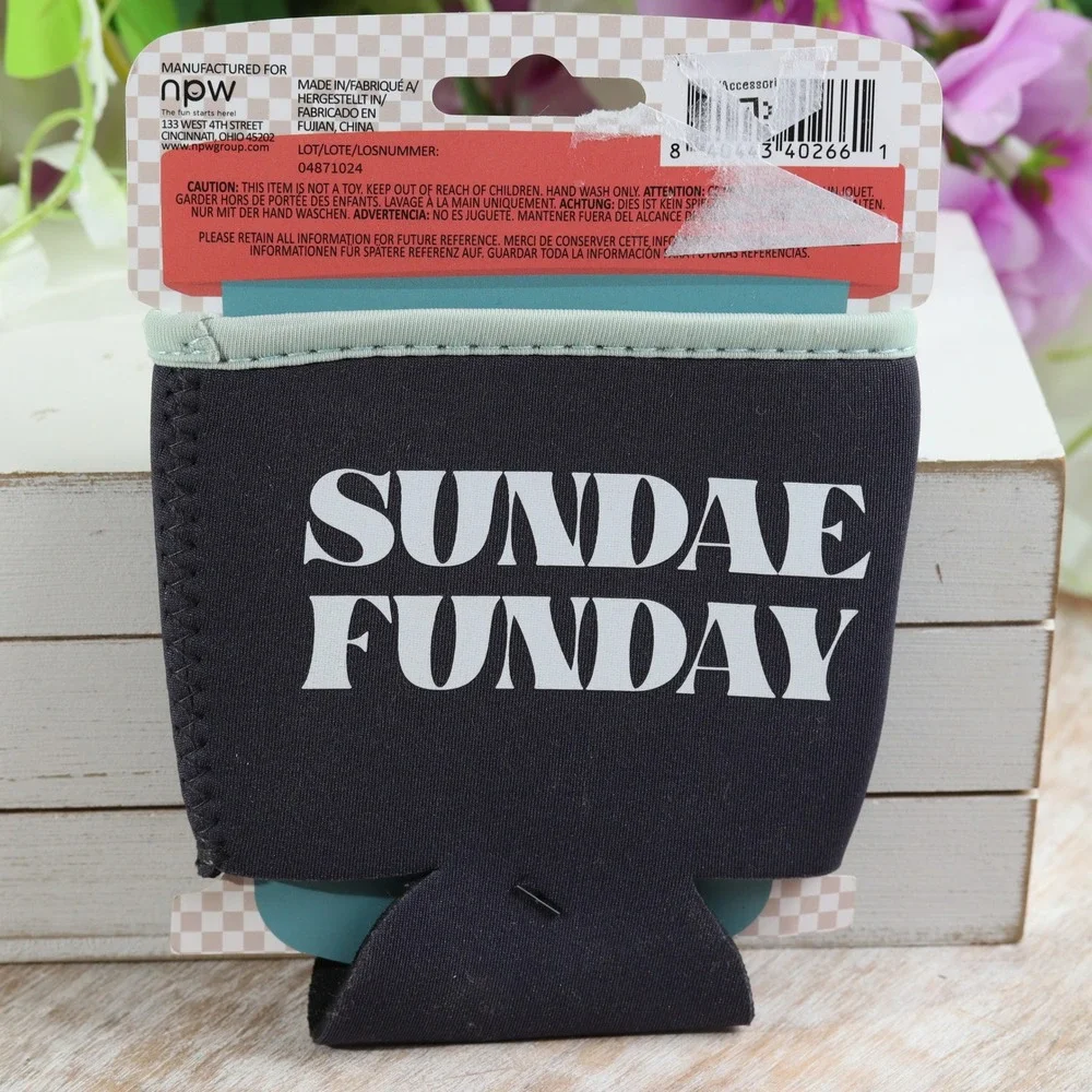NPW Ice Cream Huggie Neoprene Pint Sleeve Sundae Funday Black Insulated Holder